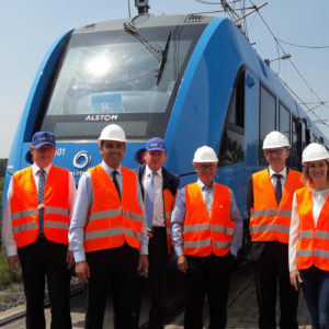 Benoît Simian, en Allemagne, pour le lancement du train à hydrogène Alstom.