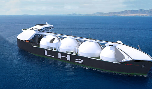 Large-scale liquefied hydrogen carrier